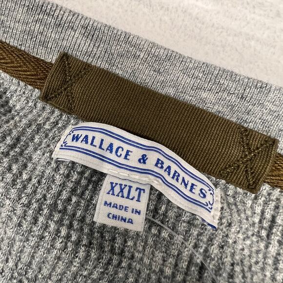 Wallace & Barnes Thermal Shirt Mens XXLT Gray Waffle Knit Henley Tee Casual - Picture 6 of 8